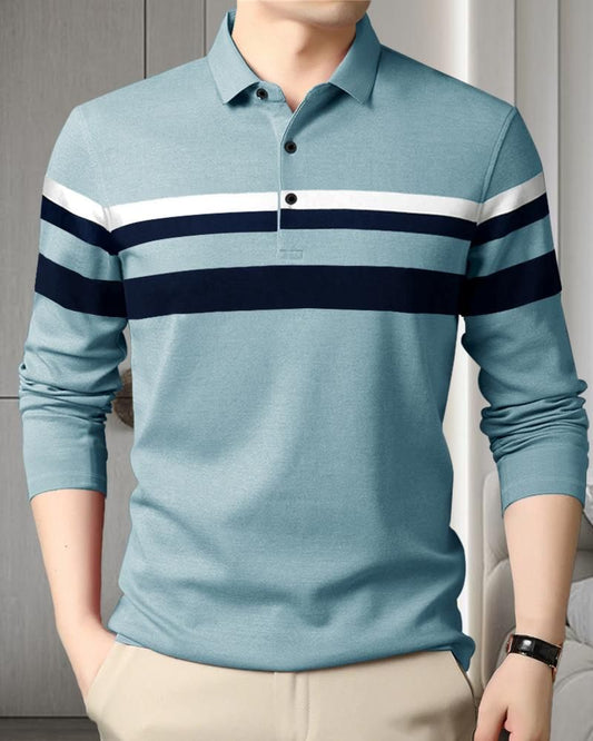 Classic Style:Men's Full Sleeves Polo Neck T-shirt