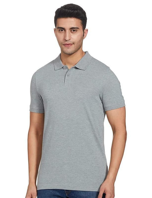 Polycotton  Solid Half Sleeves Polo Neck T-Shirt